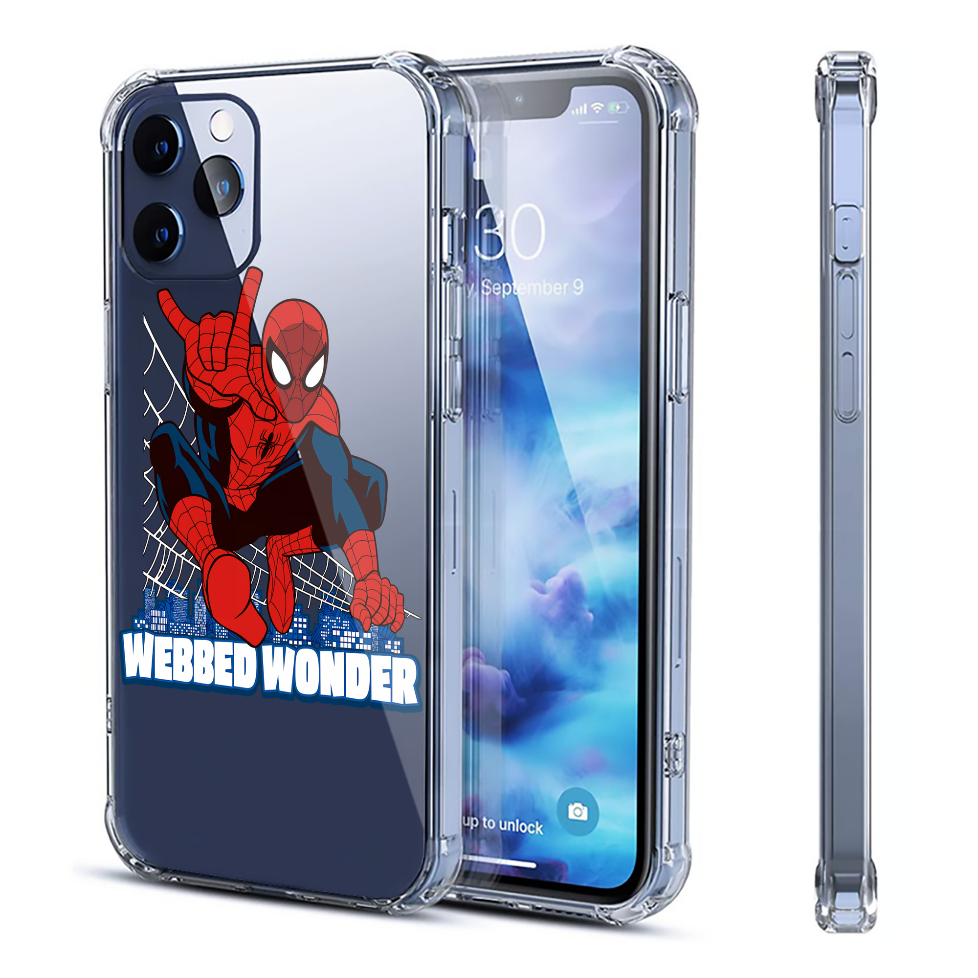 （画像用） Spider Man スパイダーマン 【iPhone 12シリーズ対応】透明スマホケース（クリアソフトケース）